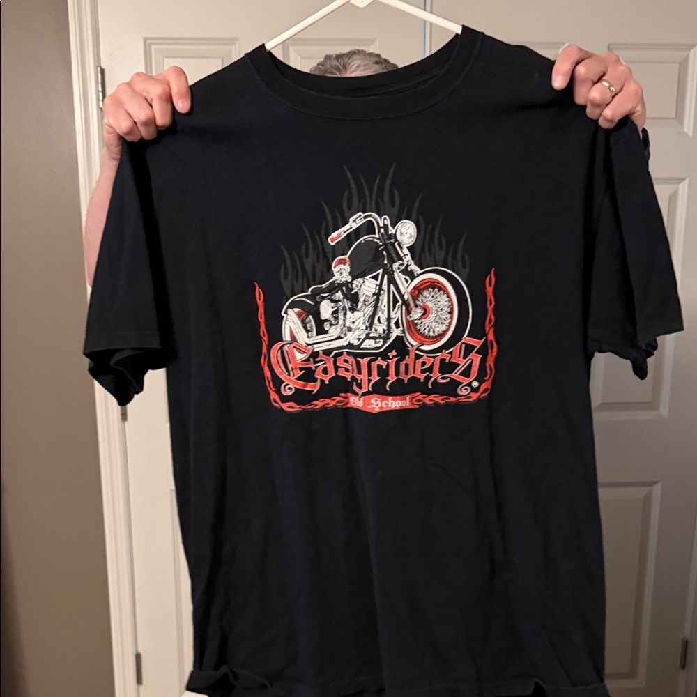 Riders by Lee Black T-Shirt with Red & White Easyriders Motorcycle Graphic